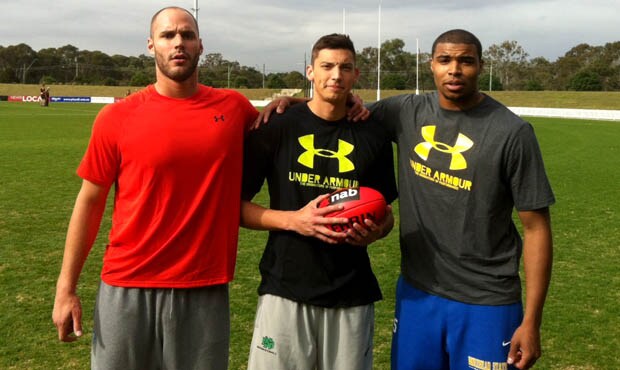 (left-right) Mark Cisco, Patrick Mitchell, Jason Holmes will train with the Sydney Swans over the next fortnight - ${keywords}